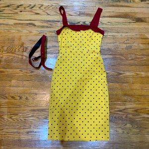 Bettie Page pinup polka dot wiggle dress
